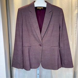 Alex Marie | Blazer | Burgundy and Gray | Plaid | Fitted | 16